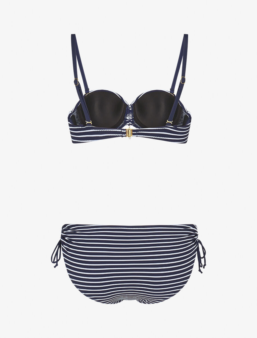 Bikini à imprimé style marinière - Marine - 2