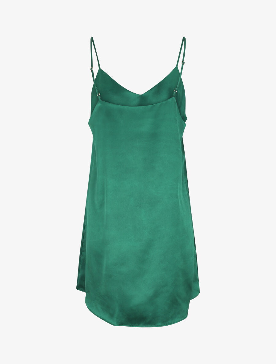 Ensemble kimono et nuisette satinés - Vert foncé - 5