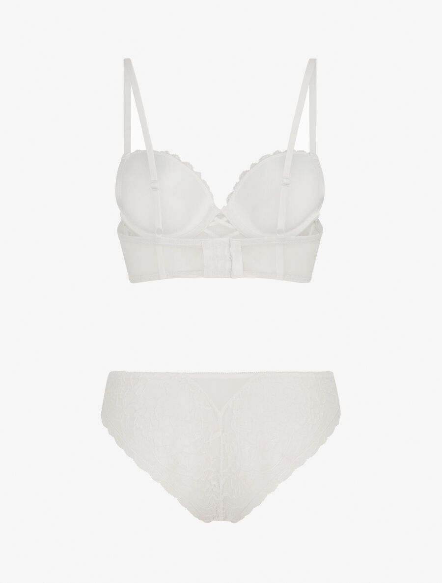 Ensemble soutien-gorge et culotte en dentelle - Blanc - 2