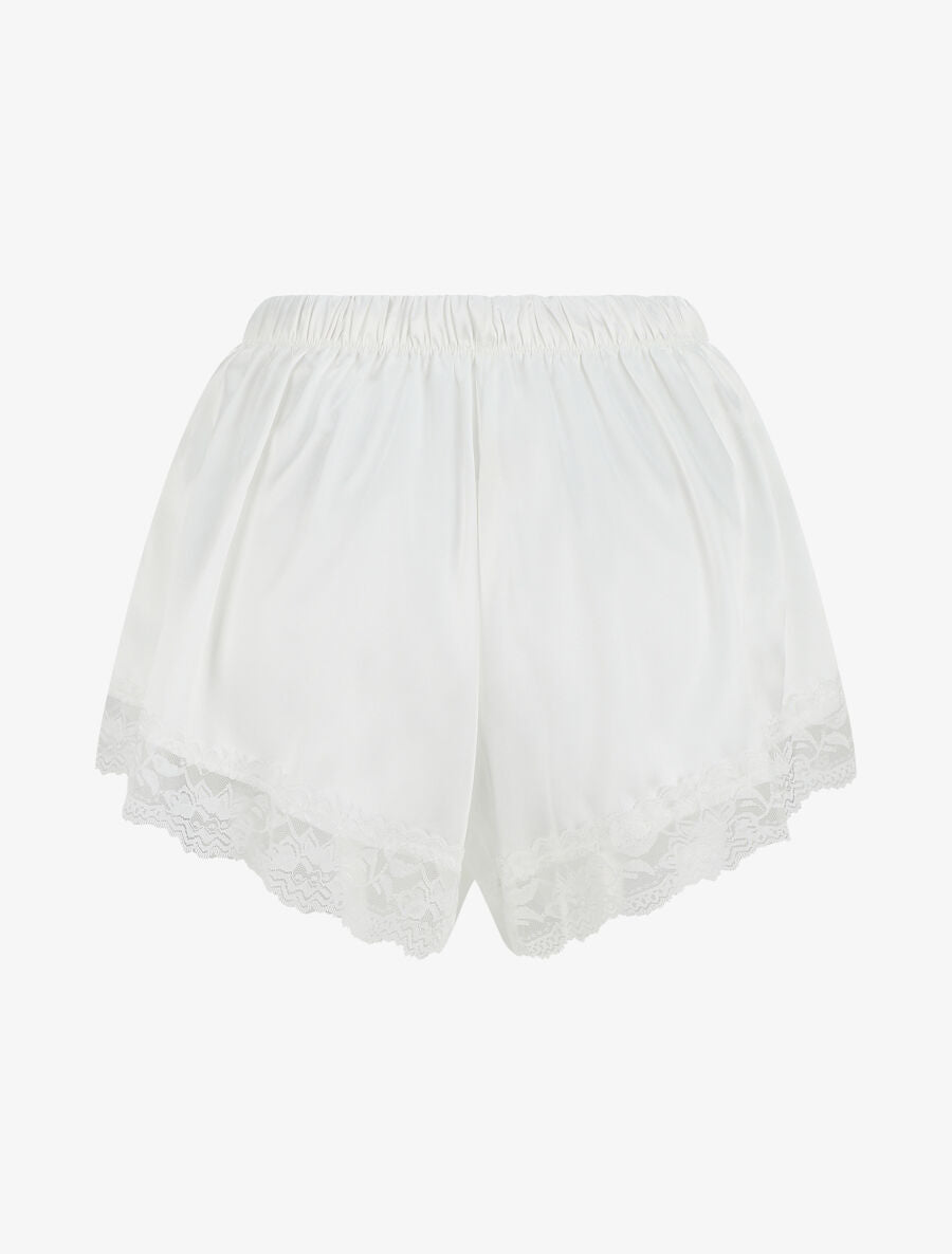 Ensemble caraco et short de pyjama à dentelle - Blanc - 5