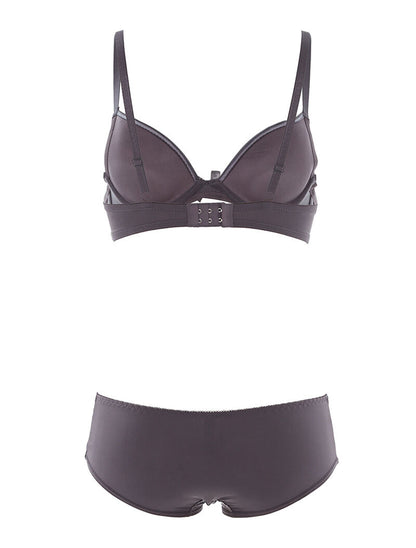 Ensemble SG et culotte à bord satiné - anthracite - 2
