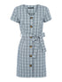 Robe à carreaux ceinturée - noir - 1