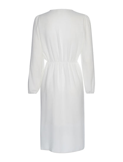 Robe fluide à manches ballon - blanc - 2