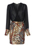 Robe bi matière col cache coeur - noir - 1