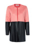 Veste longue bimatière - vieux rose - 1