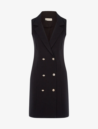 Robe tailleur boutonnée - noir - 1