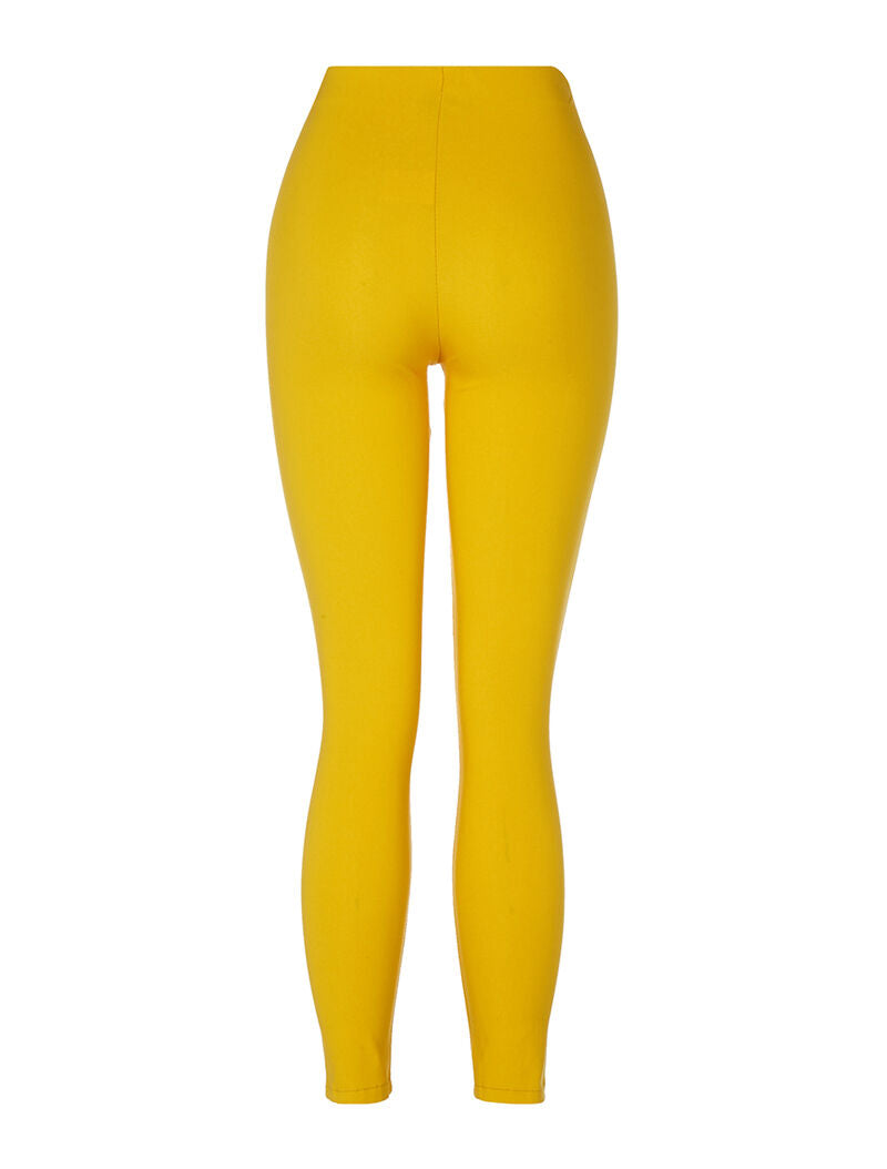 Legging à couture surpiquée - jaune - 2