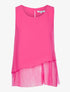 Top en tulle gaufrée et voiles superposés - fushia - 3