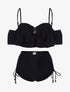 Bikini volanté et taille haute - noir - 1