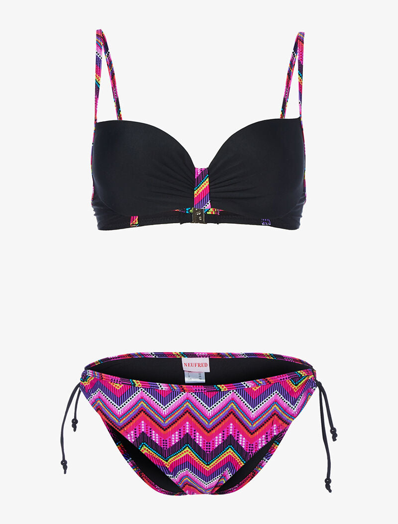 Bikini zig-zag éthnique - noir - 3