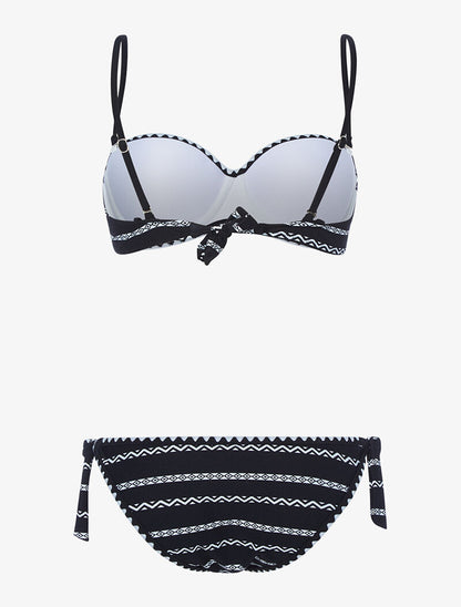 Bikini imprimé éthnique - noir/blanc - 2