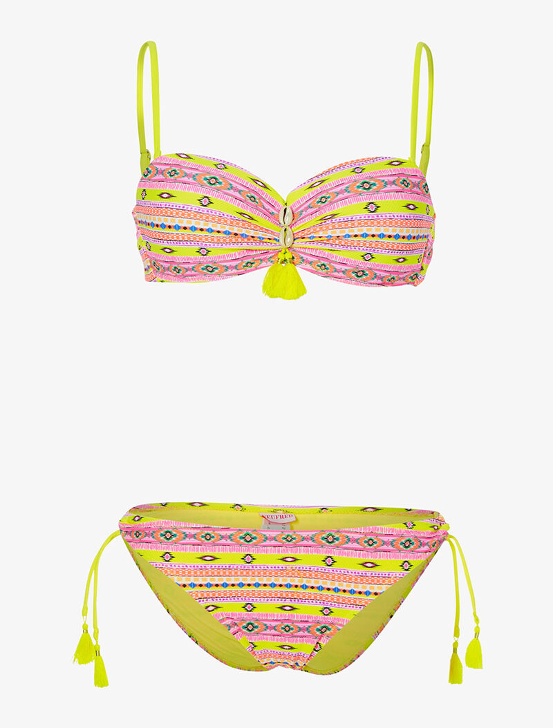 Bikini flashy éthnique - jaune/orange - 1