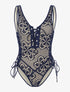 Monokini effet crochet - marine - 4