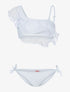 Bikini à volant et filet - blanc - 3