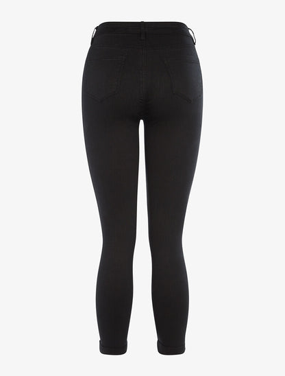 Jean 7/8 básico liso - negro