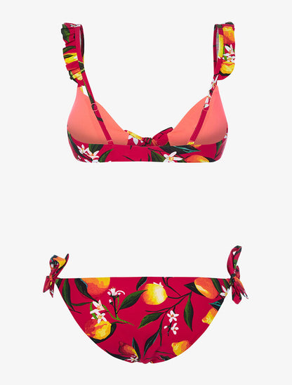Bikini à imprimé citrons - rouge - 2