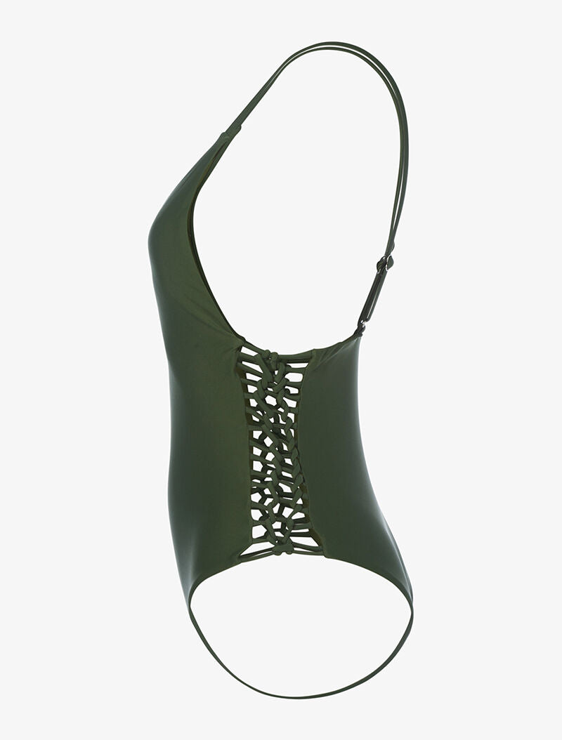 Monokini ajouré sur les côtés - kaki - 3