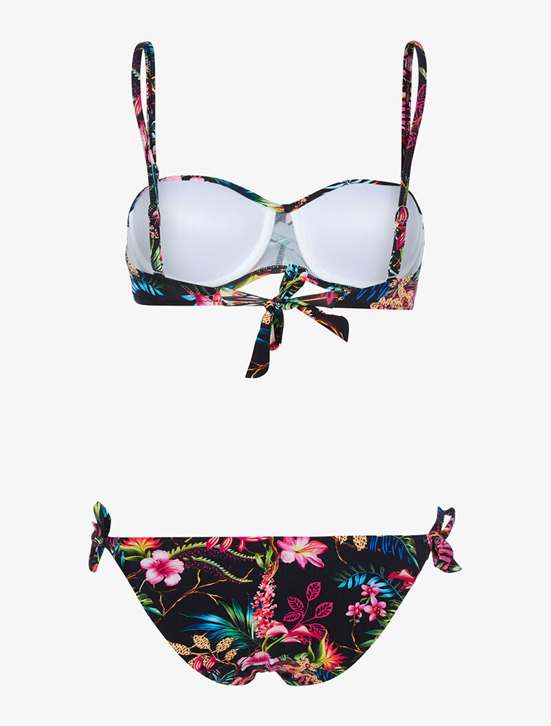 Bikini imprimé tropical - noir - 2