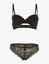Ensemble SG et tanga en broderie fine - noir - 1
