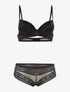 Ensemble SG et shorty en voile et dentelle - noir - 3