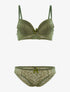 Ensemble SG et tanga en dentelle arrondie - kaki - 3