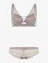 Ensemble en dentelle effet triangle - gris foncé - 3