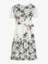 Robe coupe patineuse à imprimé foulard et roses - beige/gris foncé - 1