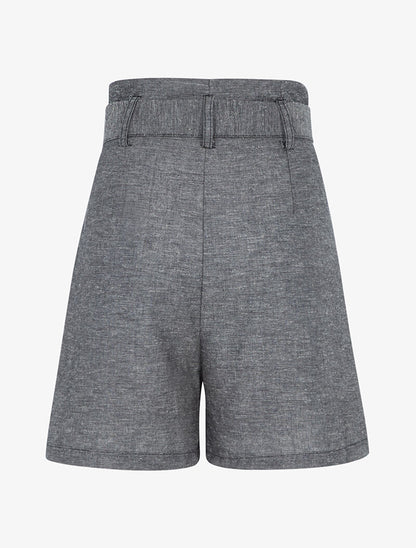 Short taille empire en lin - noir - 2