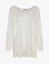 Blouse avant fleuri transparent - blanc - 3