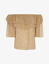 Blouse transparente mouchetée - pêche - 1