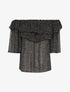 Blouse transparente mouchetée - noir - 3