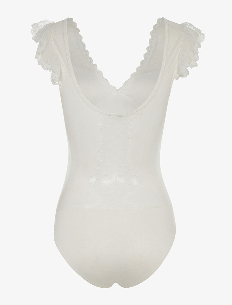 Body fin bretelles en dentelle - blanc - 2