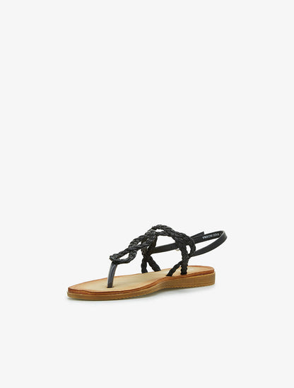 Nu-pieds tressés entremêlés - noir - 3