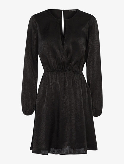 Robe patineuse satinée - noir - 3