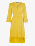 Robe asymétrique à manches trompette - jaune - 1