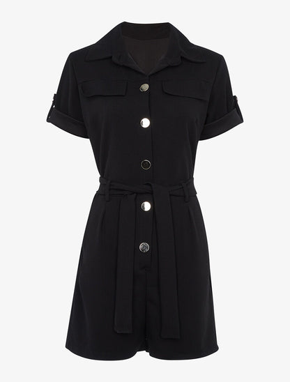 Combishort officier boutonné - noir - 3