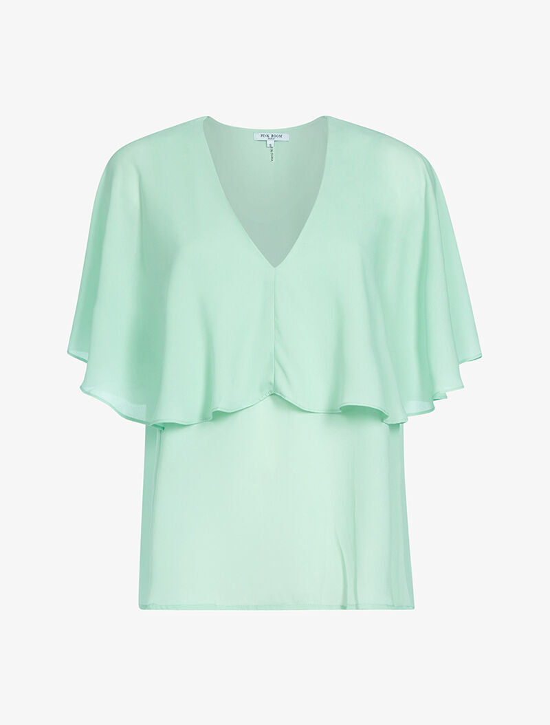 Top style cape en voile fin - vert d&
