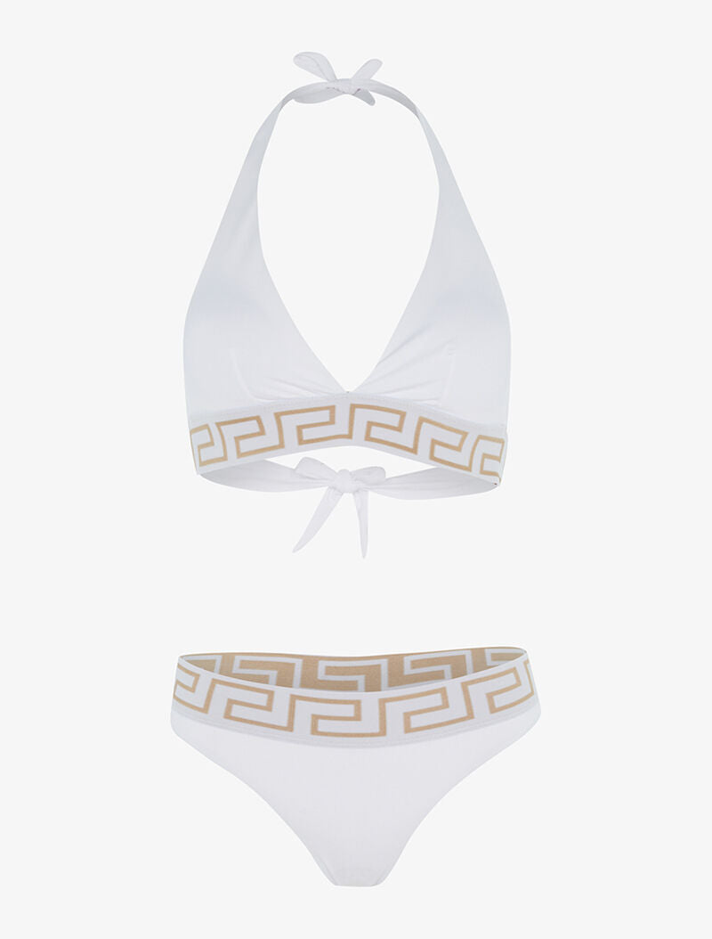 Bikini à imprimé grec - blanc - 3