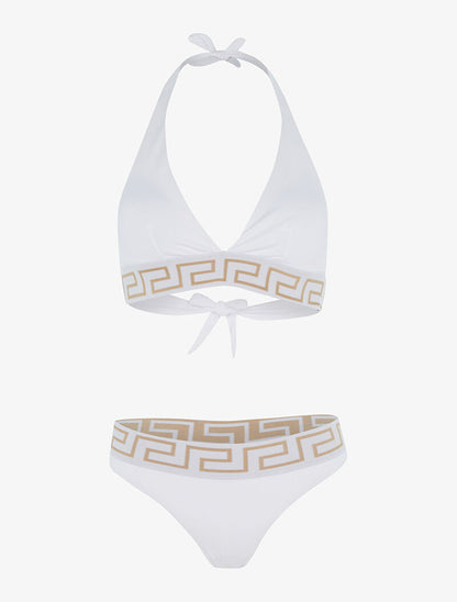 Bikini à imprimé grec - blanc - 3