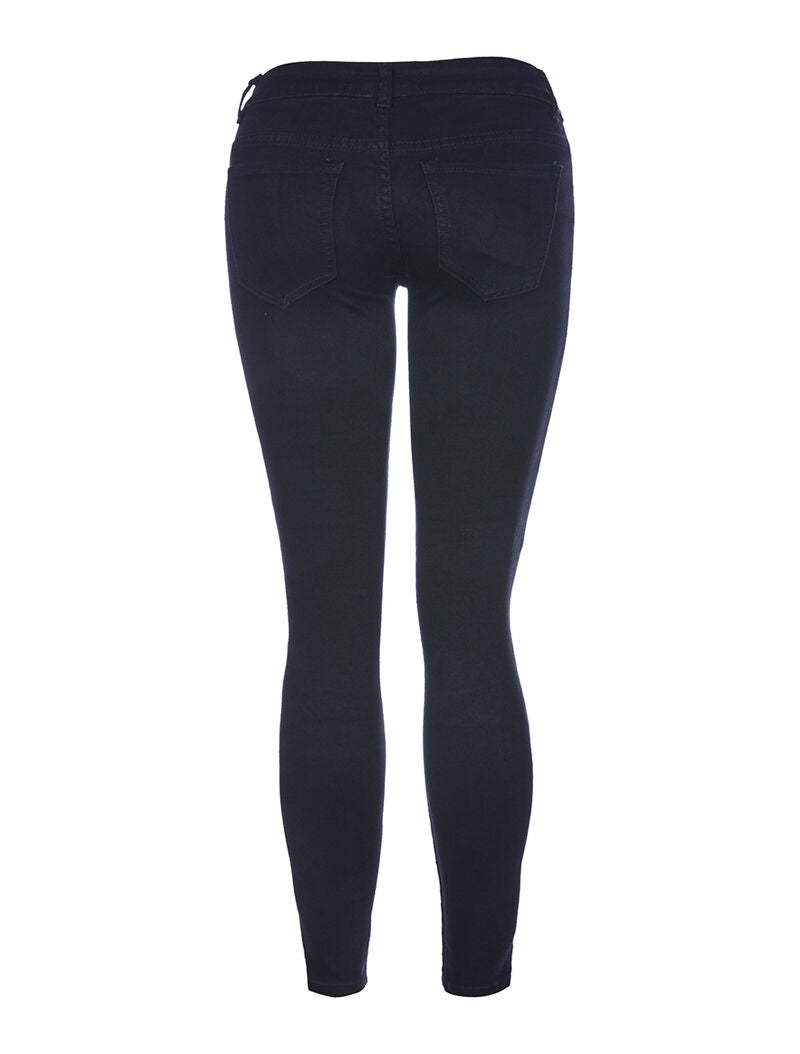 Jean détails genoux surpiqués - noir - 2