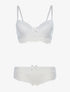 Ensemble à bordure dentelle et culotte - blanc - 3