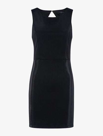 Robe de soirée dos dentelle - noir - 1