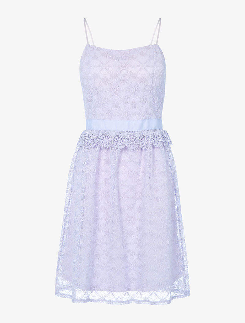 Robe irisée en dentelle et crochet - lilas - 3