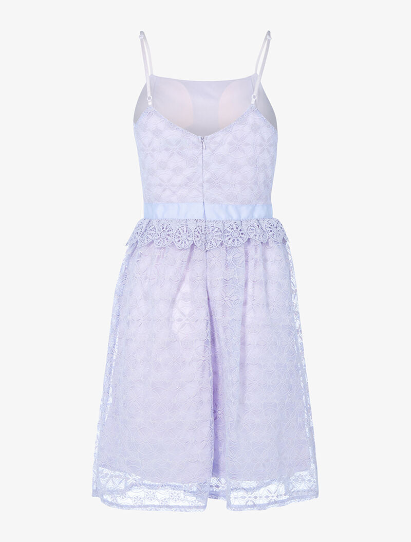 Robe irisée en dentelle et crochet - lilas - 2