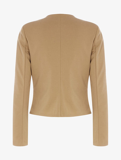Veste courte ouverte à épaulettes - camel - 2