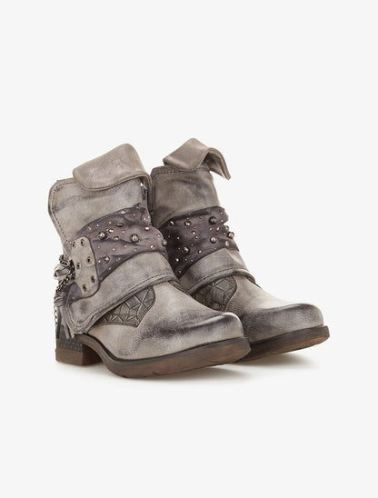 Boots texturé à rabat irisé - gris foncé - 6