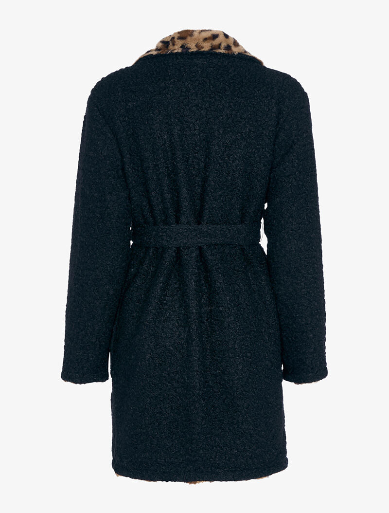 Manteau réversible effet laine bouclette - noir - 2