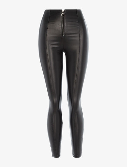 Legging enduit à surpiqûres - noir - 1