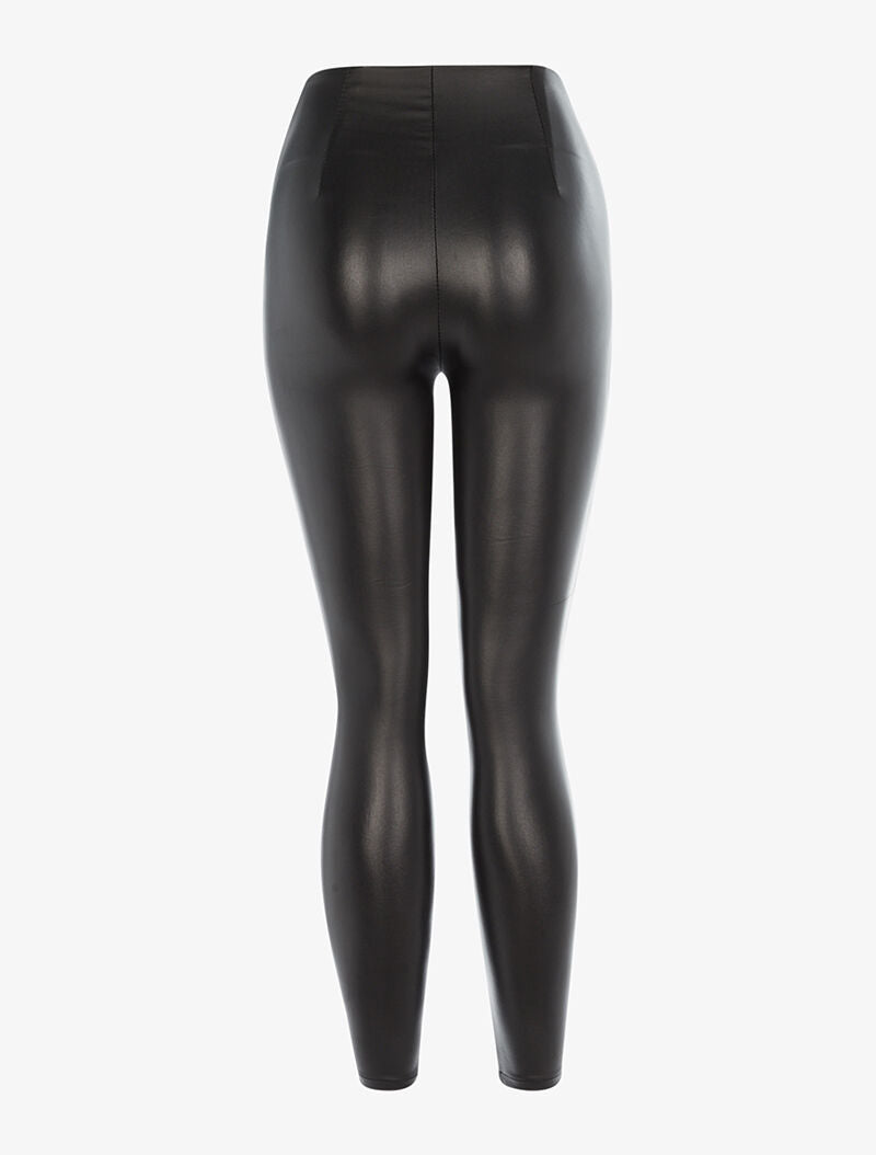 Legging enduit à surpiqûres - noir - 2