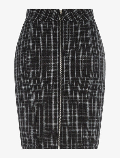 Mini-jupe à imprimé tartan - noir - 2